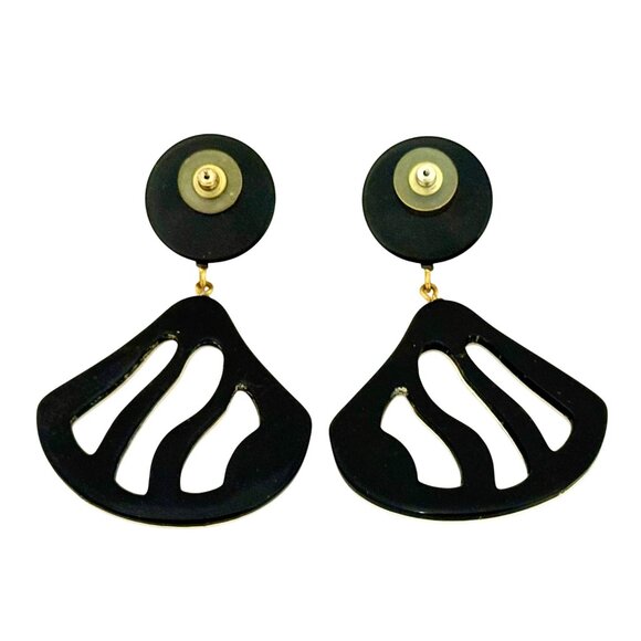 Vintage '80s Animal Print Post Dangle Earrings - Estate Collection - Picture 4 of 5